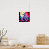 Fantasy bloem zeepaardje    poster (Keuken)