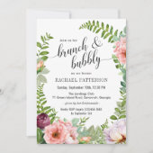 Fantasy Bloemen Brunch en Bubbly Vrijgezellenfeest Kaart (Voorkant)