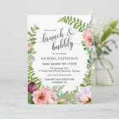 Fantasy Bloemen Brunch en Bubbly Vrijgezellenfeest Kaart (Staand voorkant)