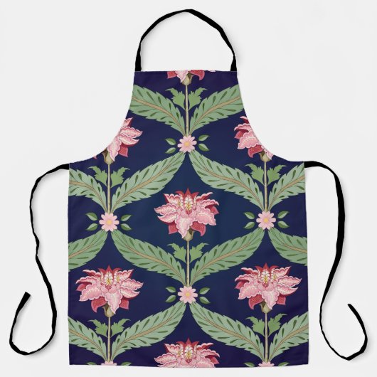 Fantasy Bloemen: Donker Indische Motieven Schort (Voorkant)