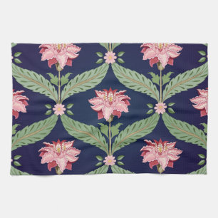 Fantasy Bloemen: Donker Indische Motieven Theedoek