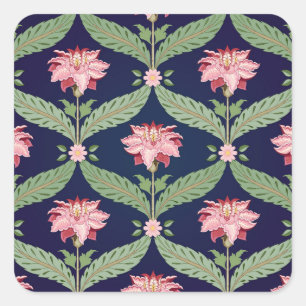 Fantasy Bloemen: Donkere Indiase Motieven Vierkante Sticker