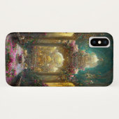 Fantasy Bloemen Kerk - iPhone Case (Achterkant (horizontaal))