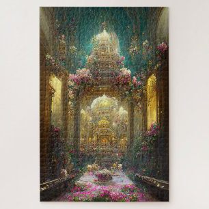 Fantasy Bloemen Kerk - Puzzel Legpuzzel