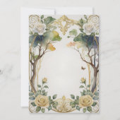 Fantasy Bloemen lijst Botanische bruiloft Kaart (Voorkant)