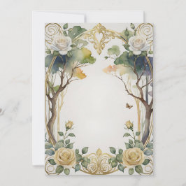 Fantasy Bloemen lijst Botanische bruiloft Kaart