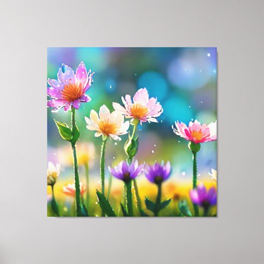 *~ Fantasy Bloemen Magische  Bloemen AP56 Canvas Afdruk (Voorkant)