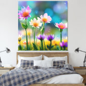 *~ Fantasy Bloemen Magische  Bloemen AP56 Canvas Afdruk (Insitu (Slaapkamer))