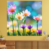 *~ Fantasy Bloemen Magische  Bloemen AP56 Canvas Afdruk (Insitu (Woonkamer))