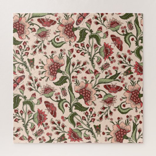 Fantasy Bloemen Paisley Hand getrokken Legpuzzel (Verticaal)