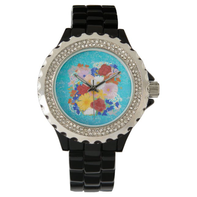Fantasy bloemenhorloge horloge (Voorkant)