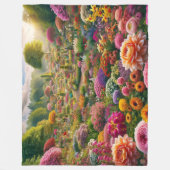 Fantasy Bloementuin Fleece Deken (Voorkant)