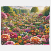 Fantasy Bloementuin Fleece Deken (Voorkant (Horizontaal))