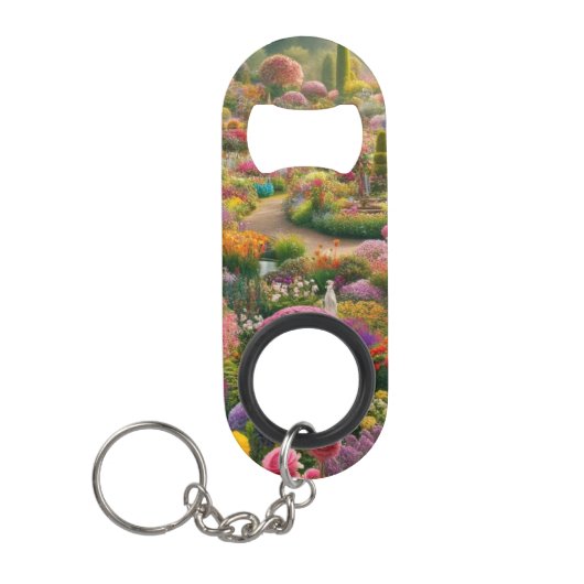 Fantasy Bloementuin Flesopener Sleutelhanger Mini Flessenopener (Voorkant)