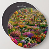 Fantasy Bloementuin Statement Knoop Ronde Button 6,0 Cm (Voorkant /achterkant)