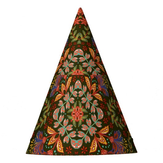 Fantasy bloemenvierkant pocket ontwerp feesthoedjes (Voorkant)