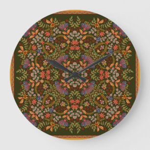 Fantasy bloemenvierkant pocket ontwerp grote klok