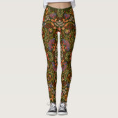 Fantasy bloemenvierkant pocket ontwerp leggings (Voorkant)