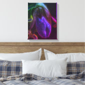Fantasy Blue Abstract Lady Slipper Flower Art Canvas Afdruk (Insitu (Slaapkamer))
