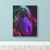 Fantasy Blue Abstract Lady Slipper Flower Art Canvas Afdruk (Insitu (Houten vloer))