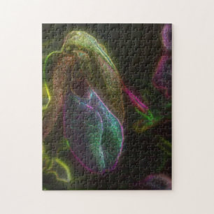 Fantasy Blue Abstract Lady Slipper Flower Art Legpuzzel
