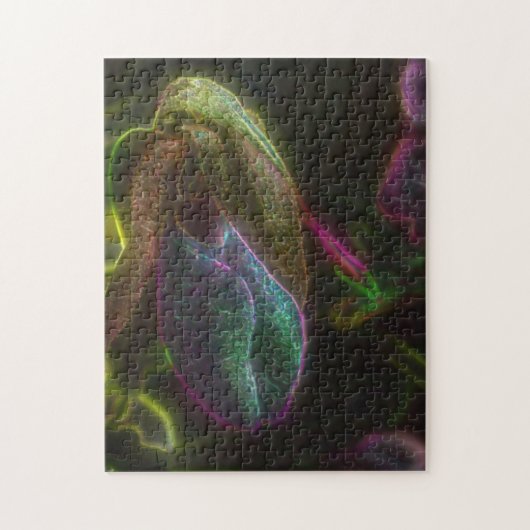 Fantasy Blue Abstract Lady Slipper Flower Art Legpuzzel (Verticaal)