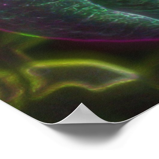 Fantasy Blue Abstract Lady Slipper Flower Poster (Hoek)