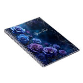 Fantasy Blue and Purple Wedding Roses Notitieboek (Rechterzijde)