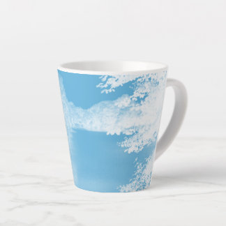Fantasy Blue and White Winter River Latte Mok