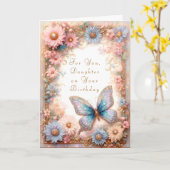 Fantasy Blue Butterfly Floral Kaart (Gele Bloem)