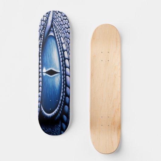 Fantasy Blue Dragon Eye Skateboard (Voorkant)
