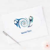 Fantasy Blue Dragons - Mystical Custom Ovale Sticker (Envelop)