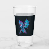 Fantasy Blue Fire Dragon Glas (Achterkant)