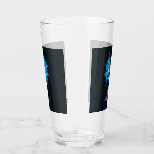 Fantasy Blue Fire Dragon Glas (Rechts)