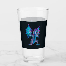 Fantasy Blue Fire Dragon Glas