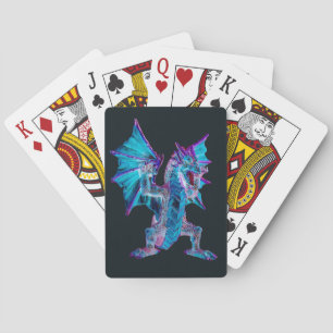 Fantasy Blue Fire Dragon Pokerkaarten