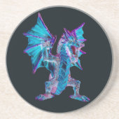Fantasy Blue Fire Dragon Sandstone Onderzetter (Voorkant)