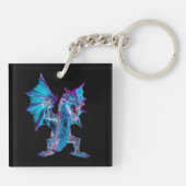 Fantasy Blue Fire Dragon Sleutelhanger (Achterkant)