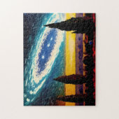 Fantasy Blue Galaxy en Yellow Sky Legpuzzel (Verticaal)