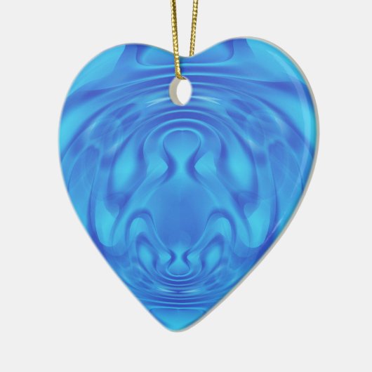 Fantasy Blue Heart Keramisch Ornament (Links)