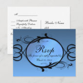 Fantasy Blue Menu RSVP (Voorkant / Achterkant)