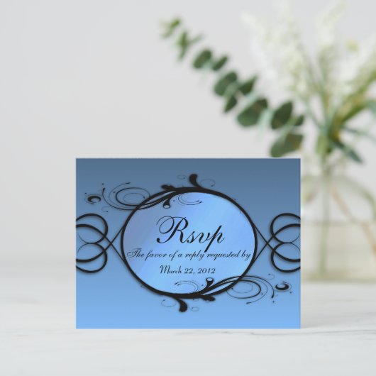 Fantasy Blue Menu RSVP (Staand voorkant)