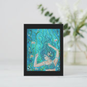 Fantasy Blue Mermaid briefkaart van Renee (Staand voorkant)