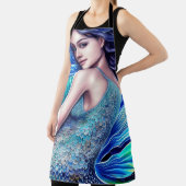 Fantasy Blue Ocean Waves Mermaid Abstracte Art Schort (Insitu)