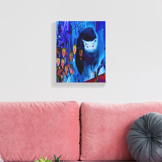 Fantasy Blue Siamese Cat Canvas Afdruk (Insitu (Woonkamer))