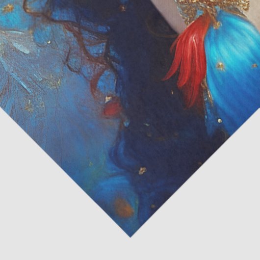 Fantasy Blue Water Fairy Mermaid Decoupage Tissuepapier (Detail)