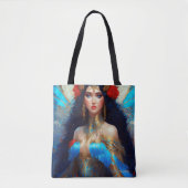 Fantasy Blue Water Fairy Mermaid Tote Bag (Voorkant)