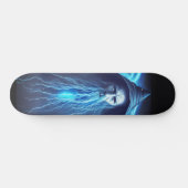 Fantasy Blue Wizard illustratie Thunder Graphic Persoonlijk Skateboard (Horizontaal)