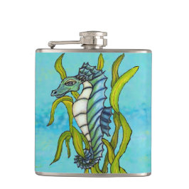 Fantasy Blue Zee Dragon Seahorse Seaweed Heupfles