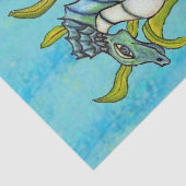 Fantasy Blue Zee Dragon Seahorse Seaweed Tissuepapier (Detail)